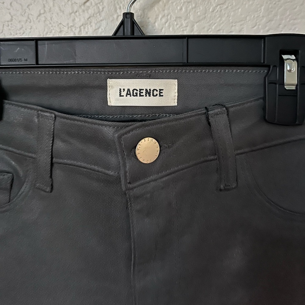 NWT L'AGENCE | Kendra Coated Cropped Flare Jean in DARK SHADOW COATED | 27 & 29 - Picture 6 of 16